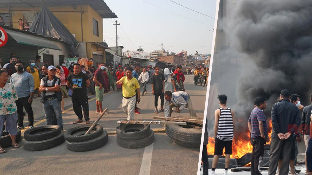 महानगरको डोजर आउने भएपछि अव्यवस्थित बसोबासीले गरे सडक अवरोध